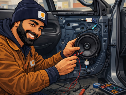 Car speaker installation