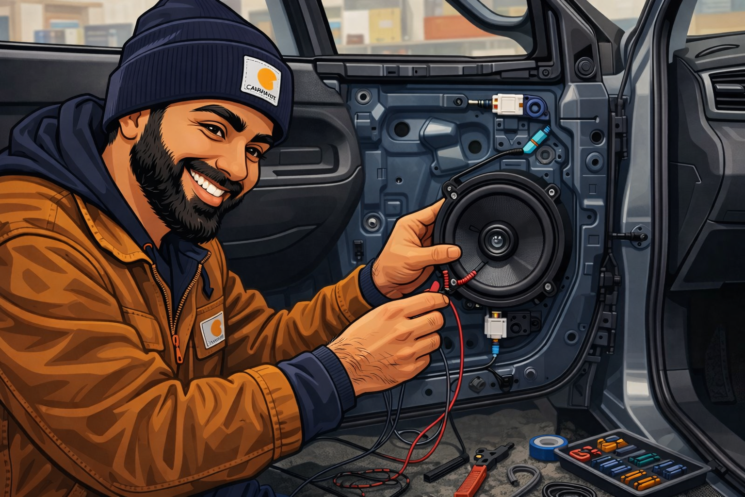 Car speaker installation